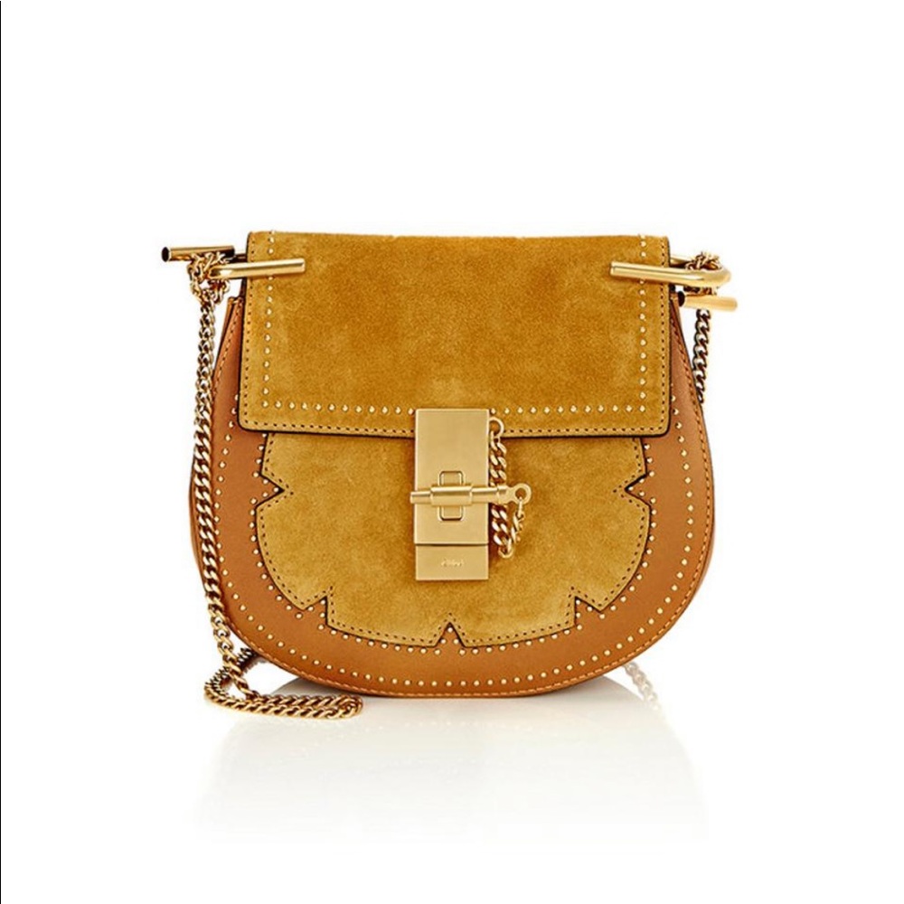 Chloe Drew Studded Yellow/Mustard Cross Body Bag